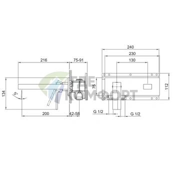 Внутренний механизм смесителя Fantini для раковины 1/2 (22 00 D013XA) - фото 2