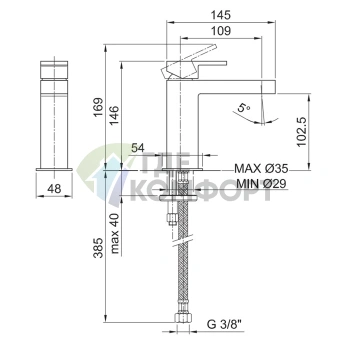 Смеситель для раковины Fantini Mare с высоким изливом 110 мм, хром (51 02 1004WF) - фото 2