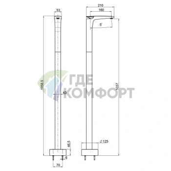 Напольный смеситель для раковины FIMA|Carlo Frattini Eclipse хром (F3921CR) - фото 2