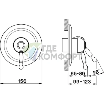 Встраиваемый однорычажный смеситель для душа CISAL Arcana Royal в золотом цвете (AY00300024) - фото 2