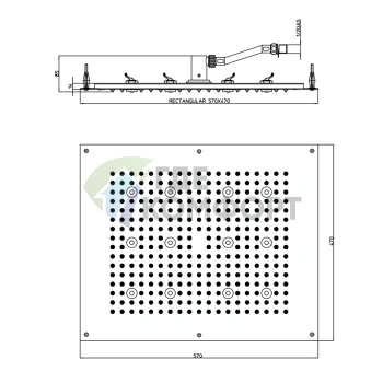 Верхний душ BOSSINI DREAM-RECTANGULAR 570x470 мм с LED-подсветкой и блоком управления (H37395.030) - фото 2