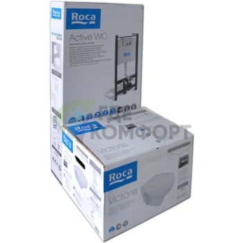 Комплект Roca Victoria с инсталляцией, унитазом, сиденьем и кнопкой - фото 2