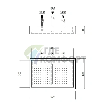 Верхний душ FuoriMeteo Slim с каскадным эффектом — зеркальная сталь, белая рама (FMS20C.BA) - фото 2