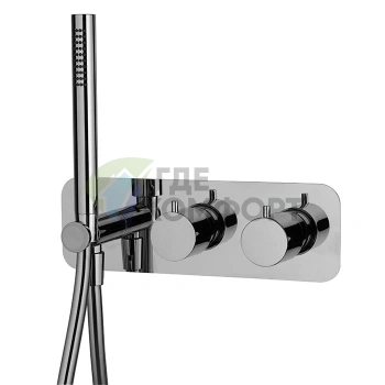 Смеситель термостатический встраиваемый Carlo Frattini FIMA с ручным душем и переключателем (F3149NX3CR) - фото 1