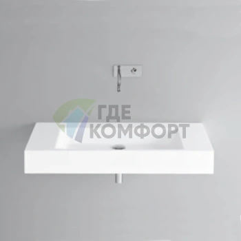 Раковина BETTEAqua подвесная 100х49 5х125 cм без отв под смесительитель без перелива с крепежом цвет белый - фото 1