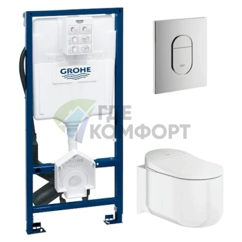 Комплект подвесного унитаза Grohe Sensia Arena с инсталляцией и системой устранения запахов - фото 1