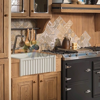 Раковина Kerasan Hannah Hampshire кухонная 800x470x220 мм без отв под смеситель цвет белый - фото 1