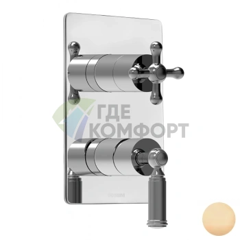 Смеситель для душа Bossini Liberty встраиваемый с девиатором 5 режимов, цвет античная бронза (Z00065.022) - фото 1