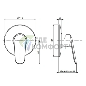Смеситель для душа встроенный FIMA Carlo Frattini Spot хром (F3003/1CR) - фото 2