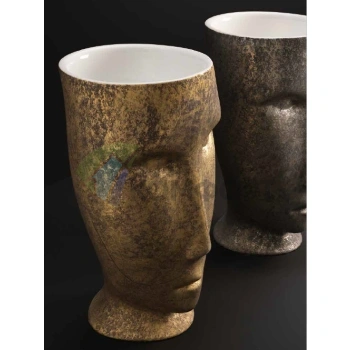 Раковина Kerasan Artwork свободностоящая MOLOCO с отверстием для слива в пол цвет белый-античная платина