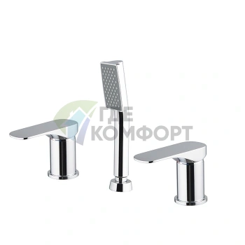 Смеситель для ванны FIMA|Carlo Frattini Quad двойной накладной с душевым комплектом, хром (F3734/1CR) - фото 1