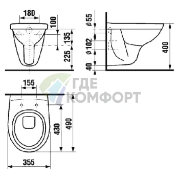 Подвесной унитаз Jika Lyra 2137.2 укороченный: Компактное решение для современной ванной - фото 3