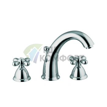 Смеситель для раковины Carlo Frattini Olivia на 3 отверстия, 175 мм, с донным клапаном, хром (F5031CR) - фото 1