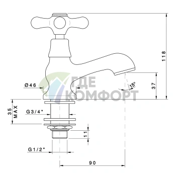Смеситель для раковины Nicolazzi Nuova Brenta с высоким изливом, хром (2517CR) - фото 2