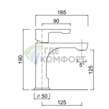 Однорычажный смеситель для раковины SIMAS OSLO с гибкой подводкой, хром (OSMML cr) - фото 2