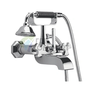 Настенный смеситель для ванны с душевым комплектом SIMAS EIFFEL, хром (EIBVI cr) - фото 1