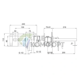Смеситель для раковины Fantini AR/38: встраиваемый, на 2 отверстия, хром (38 02 E211SB) - фото 2