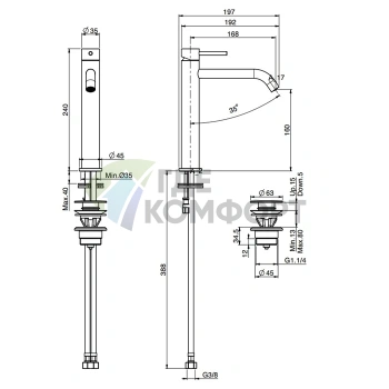 Смеситель для раковины FIMA|Carlo Frattini Spillo Up с донным клапаном, хром (F3031LXSCR) - фото 2