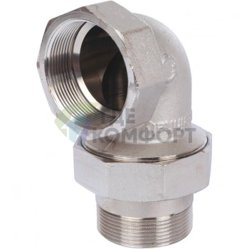 Разъемное угловое соединение американка ВН 2, уплотнение под гайкой o-ring кольцо, никелированное Stout - фото 4