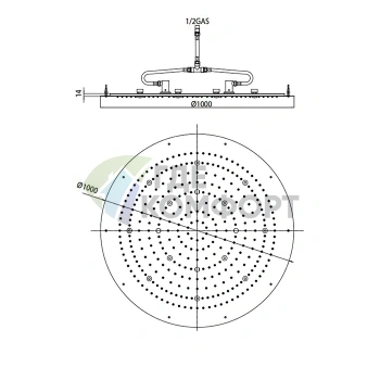 Верхний душ BOSSINI DREAM-XL OK 1000 мм с LED-подсветкой и блоком управления, цвет белый/хром (WI0384.030) - фото 2