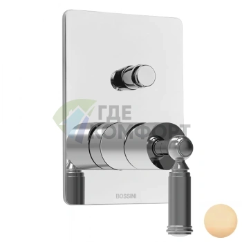 Смеситель для душа Bossini Liberty встраиваемый с девиатором на 2 направления, цвет античная бронза (Z00066.022) - фото 1