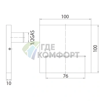 Каскадный излив для ванны Bossini Bocca OLE SQUARE с покрытием хром (E86908.030) - фото 2