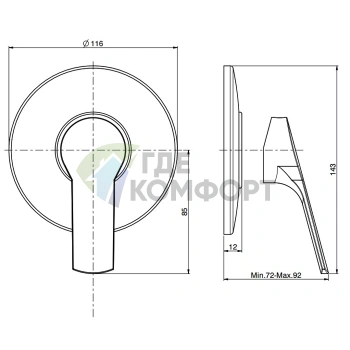 Смеситель для душа встроенный Carlo Frattini Serie 4, хром (F3763/1CR) - фото 2