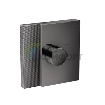 Встраиваемый термостат для душа AX Edge Highflow с алмазной огранкой, полированный черный (46741330) - фото 1