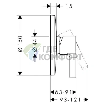 Смеситель для душа Hansgrohe Metris S с термостатом - фото 2
