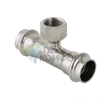 Пресс-тройник с внутренней резьбой 35 х 1 х 35 мм из нержавеющей стали VTi.932.I.350635 VALTEC (ВАЛТЕК) - фото 1