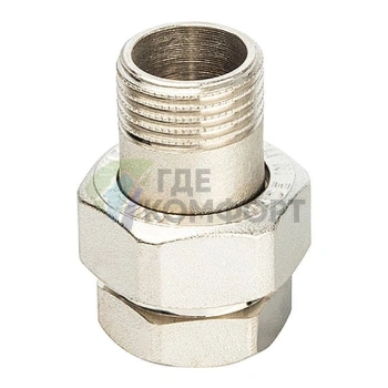 Разъемное соединение STOUT американка ВН с резиновым уплотнением 1/2 никелированное - фото 2