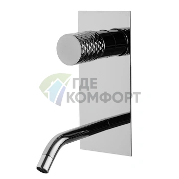 Смеситель для раковины FIMA Carlo Frattini Spillo Tech: настенный, ручка X, донный клапан click-clack (F3051VX5XCR) - фото 1