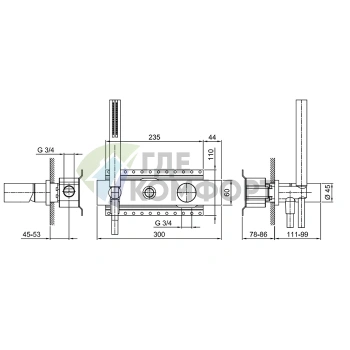Картридж для смесителя Fantini: переключатель на 2 источника, 3/4, хром (19 02 3084A) - фото 2