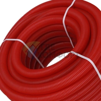 Труба гофрированная из полиэтилена 40 для труб диаметром 32, красная бухта 30 м Stout - фото 3