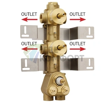 Термостатический смесительный узел Bossini: высокопроизводительный, 4 выхода, универсальный монтаж (Z030270000)