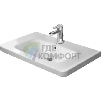 Раковина Duravit DuraStyle для мебели с переливом, 3 отверстия под смеситель, 800x480 мм, белый (2320800030) - фото 1