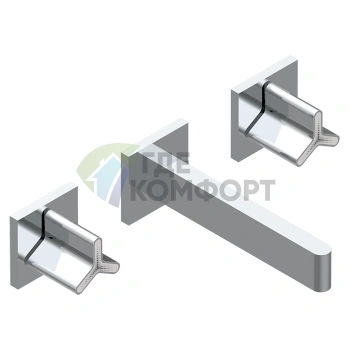 Настенный смеситель для раковины THG ICON-X TITANE на 3 отверстия, хром (U7L-A02-40GB) - фото 1