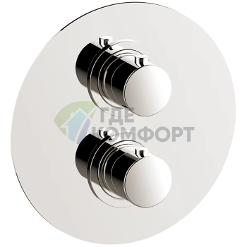 Термостатический смеситель CISAL Slim — встраиваемая конструкция с переключателем — полированный никель (SM0181002B) - фото 1