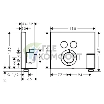 Термостат Hansgrohe Logis 15765000 — комфорт для ванной с душем - фото 4