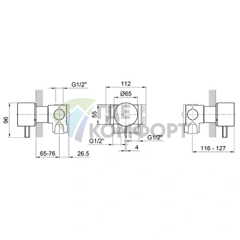 Встраиваемый смеситель для душа Fantini AF/21 Matt Copper PVD (27 P9 A563B) - фото 2