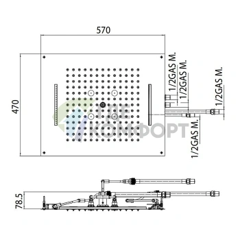 Верхний душ BOSSINI DREAM/3 57x47 см с LED-подсветкой, хромотерапией и 3 режимами (H38935.030) - фото 2