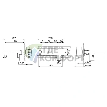 Смеситель для ванны Fantini Mint встраиваемый с ручным душем (хром) (34 93 F021B) - фото 2