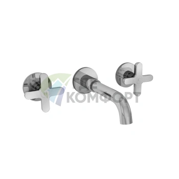 Смеситель для раковины Fantini Icona Classic встраиваемый трехдырковый без донного клапана (хром) (53 02 R010B) - фото 1