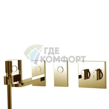 Термостатический смеситель для душа FIMA Carlo Frattini SWITCH с ручным душем, 3 положениями, золото (F5946OR) - фото 1