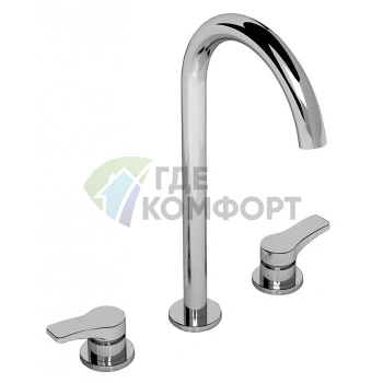 Смеситель для раковины Fantini AL/23 с тремя отверстиями, хром (26 02 B206WF) - фото 1