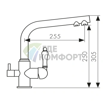 31144 Смеситель KAISER Vincent для кухни с подключением фильтра для питьевой воды - фото 2