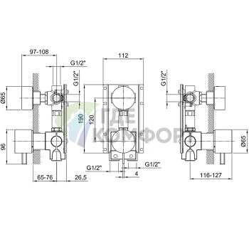Fantini Переключатель для душа на 3 режима с системой Eco (17 00 A587A) - фото 2
