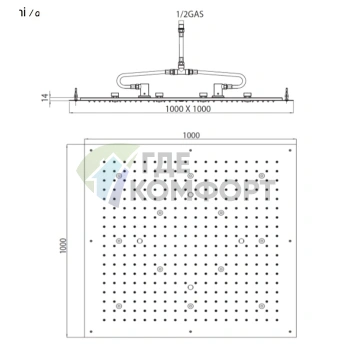 Верхний душ BOSSINI DREAM-XL CUBE 1000x1000 мм с хромированной отделкой и 12 RGB LED для цветотерапии (WI0373.030) - фото 2