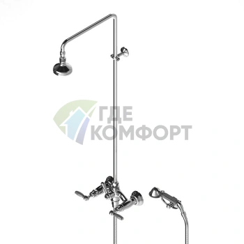 Душевой комплект Stella Italica Leve 3284/33-90: смеситель, штанга с ручным и верхним душем 90 мм, хром (IL 02510 CR00) - фото 1