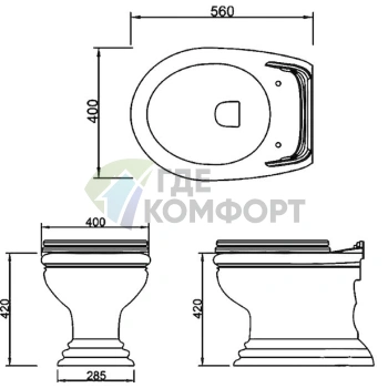 Приставной унитаз Migliore Milady D1 в полной комплектации - фото 3